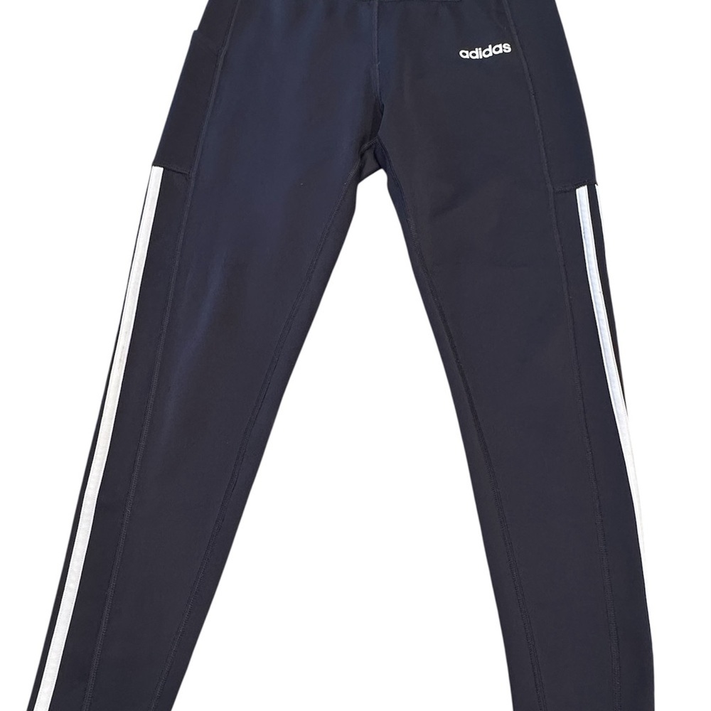 adidas black Leggings with White Side Stripes